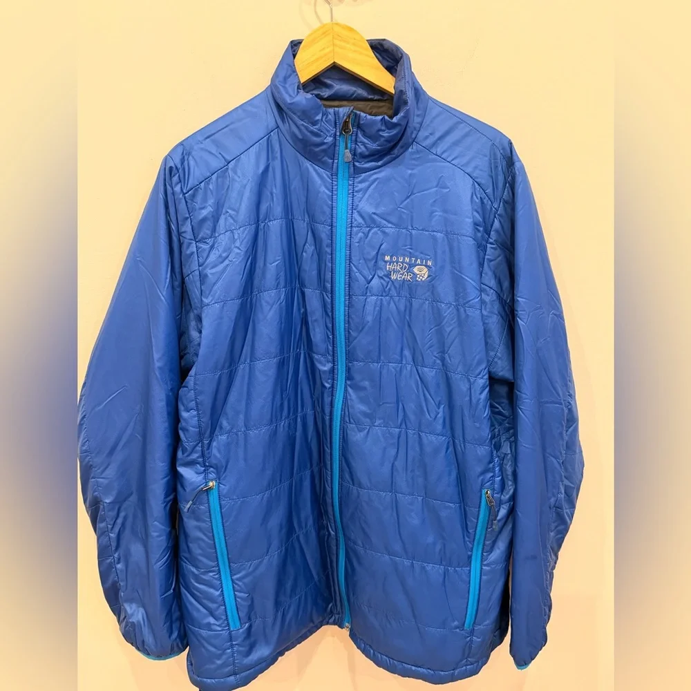 Mountain Hardwear Thermostatic‎ Jacket Mens L Blue Thermal.Q Lightweight Puffer